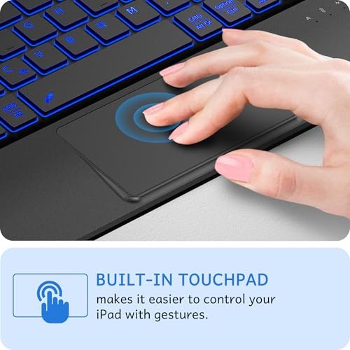 Case Keyboard Compatible with iPad 11th (A16) / 10th Generation, Navy Blue - Picture 3 of 7