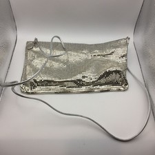 Vintage Whiting Davis Silver Mesh Purse Bag Handbag Evening Prom Formal
