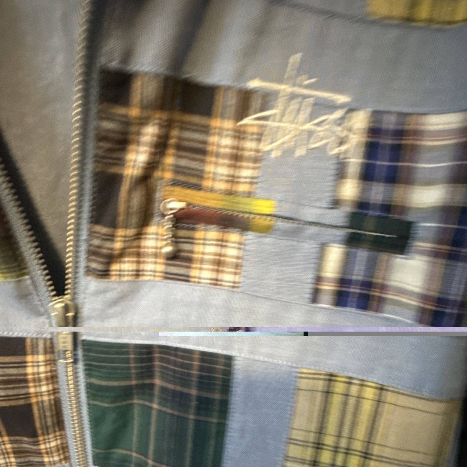 Stussy Plaid Patchwork Zip Jacket Logo Embroidere… - image 3