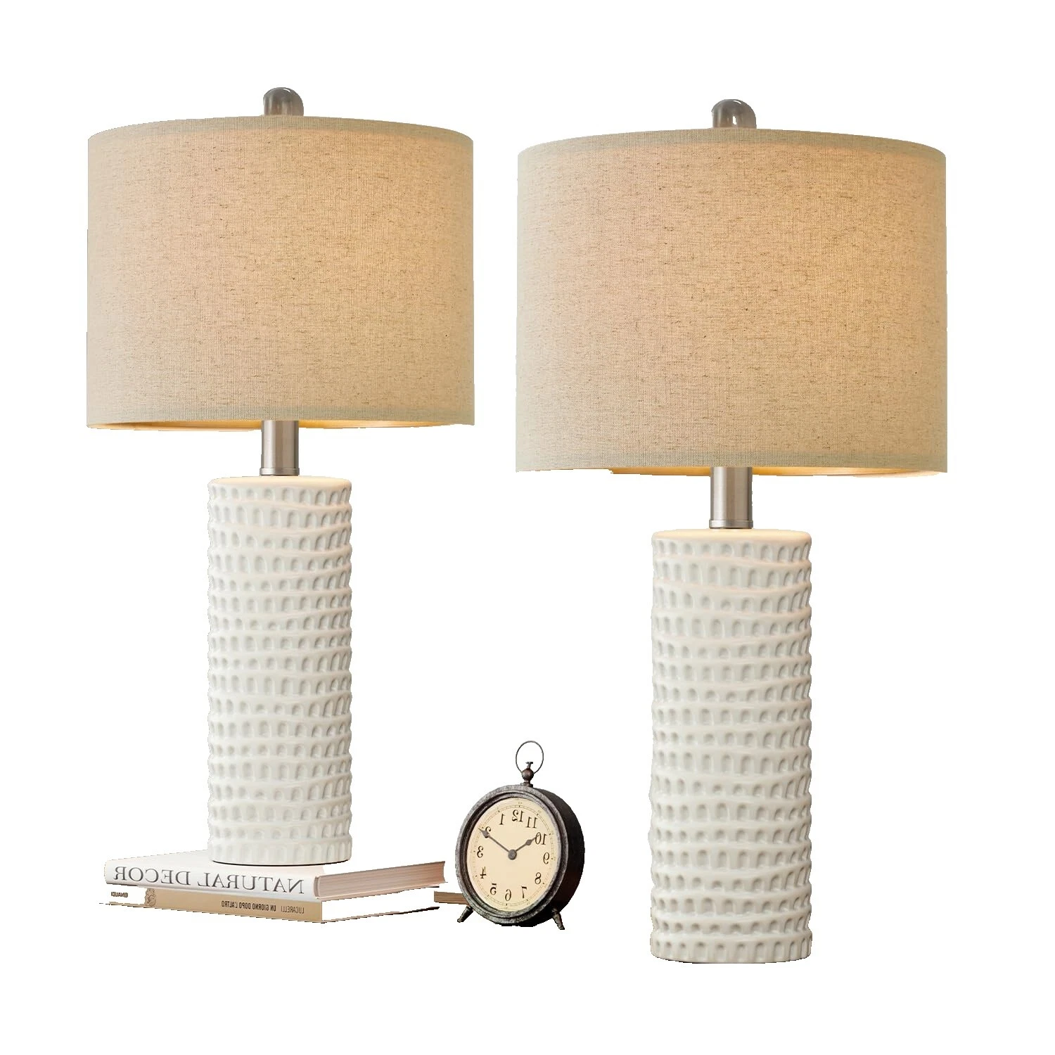 Stainless Steel White Table Lamps