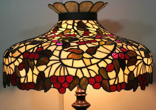 Chicago Mosaic Leaded Stained Glass Lamp Shade Cherry Tree Tiffany Style 25 Ebay