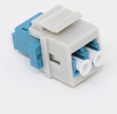 RiteAV Fiber Optic Keystone Coupler Jack LC Duplex Singlemode Gray
