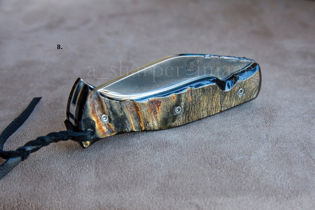 Citadel Handmade Folding Kukri Knife Horn Scales Frame Lock 9.5