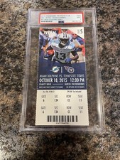 DAN CAMPBELL NFL COACHING DEBUT TICKET  DOLPHINS 10/18/15  DETROIT LIONS PSA 9