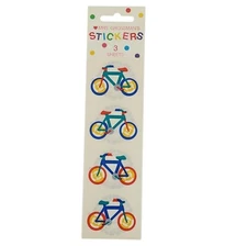 Mrs. Grossmans Rainbow Bicycle Stickers 3 Sheets Colorful Fun Design Stationery