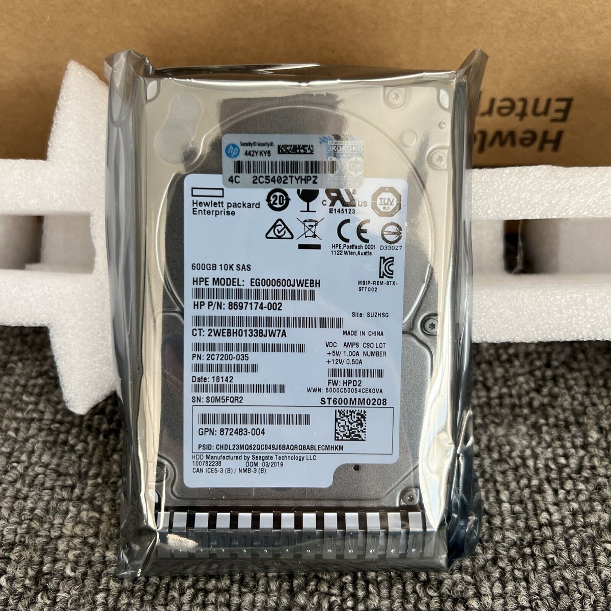 HP 872477-B21 600GB 10krpm SC 2.5型 12G SAS DS