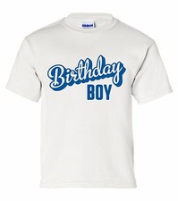 Youth size "Birthday Boy" T-Shirt with optional name/number kids childs party