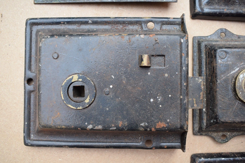 Collection Of 6 Reclaimed Door Rimlocks For Restoration / Old Vintage Victorian - Picture 4 of 7