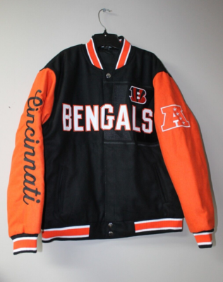 New NFL Cincinnati Bengals real wool reversible insulation heavy
