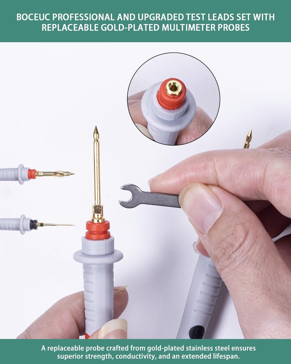 Silicone Test Cables BOCEUC Multimeter Test Leads Set - Soft Silicone ...