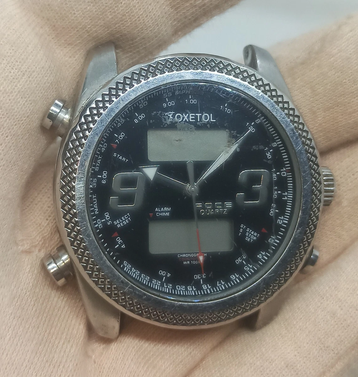 Used Foce Quartz Oxetol Ana Digi Movement Japan T241 Forparts Repair Watchmaker