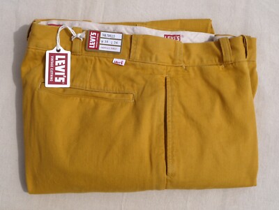 LVC LEVIS Vintage Clothing Big E Tab Twills Chino Trousers Gold Yellow Men 38 34
