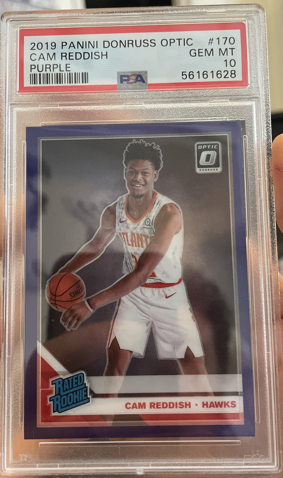 Cam Reddish 2019-20 Donruss Optic #170 Purple Prizm Rookie PSA 10