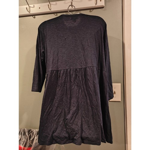 J.Jill Medium Navy blue smocked button down blouse - Picture 2 of 2
