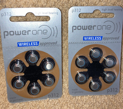 Lot of 8-Power One p312 Hearing Aid Battery, EXP 3/24 Wireless Approved 1.45V