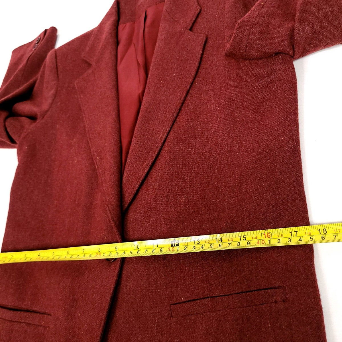 Vintage Villagio Sport Womens Suit Jacket Burgundy Wool Blend