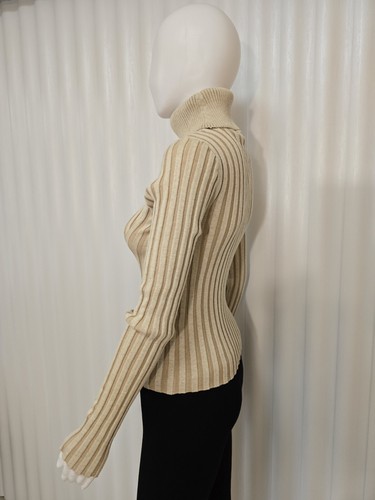 New DKNY Women's Ivory Printed Turtleneck Ribbed Long-Sleeve Sweater Size S. - Picture 11 of 24