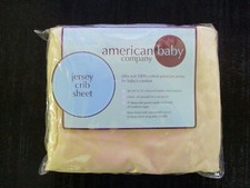 American Baby Company 100 Cotton Premium Jersey Fitted Crib Sheet Yellow  NEW