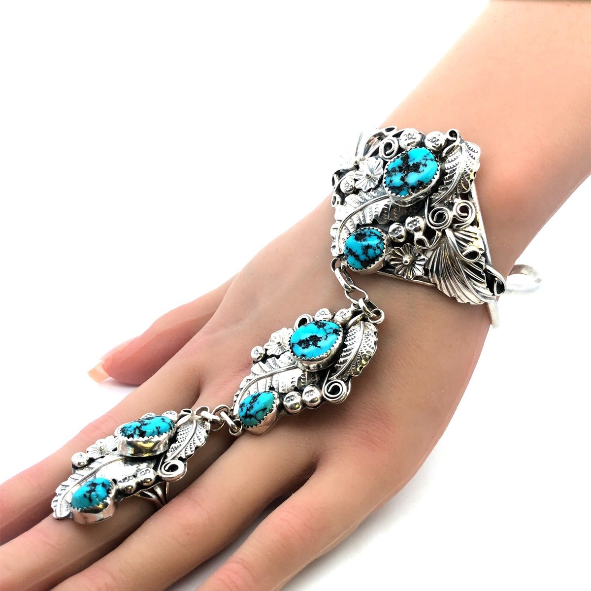 Harry B Yazzie Navajo Sterling Silver Turquoise Squash Harry B Yazzie Navajo Sterling Silver Turquoise Squash