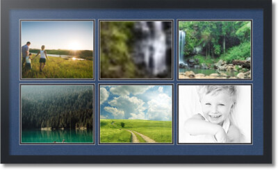 ArtToFrames Collage Mat Picture Photo Frame 6 8x10'' Openings in Satin Black 92