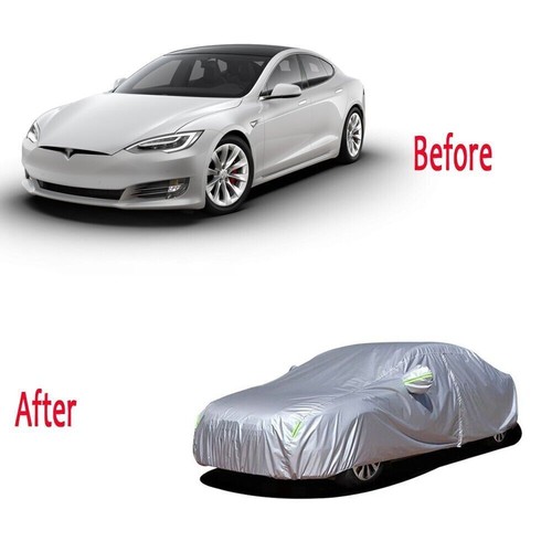 Car Cover Waterproof All Weather Outdoor Sun Protection Cover For Tesla Model S - Picture 2 of 13