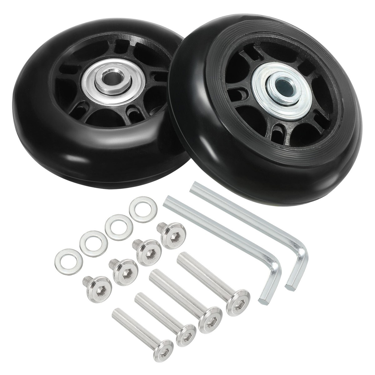 Replacement Luggage Suitcase Wheels Kit, 70mmx24mm Swivel Caster