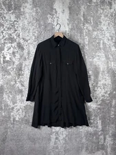 Hatch Shirt Dress One Size Womens Black Long Sleeve Midi Collared Relaxed