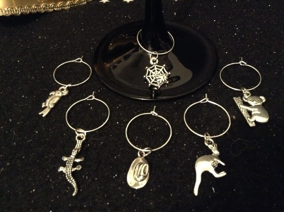 Wine Glass Charms - Set of 6 - Themed Sets - Assorted Designs - image 2 of 4