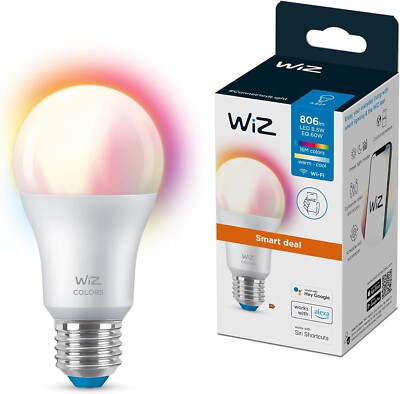 WiZ E27 LED Lampe Tunable White & Color, 60 W, dimmbar, 16 Mio. Farben, smarte