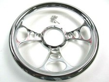 Universal 14 Aluminum Steering Wheel No Wrap Chrome 9 Hole S82017f