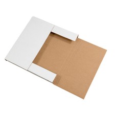 100 - 14-1/8 x 8 5/8 x 1 White Multi Depth Bookfold Mailer Book Box Bookfolds
