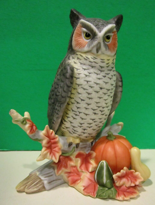 owl様 LENOX MIDNIGHT VISITOR OWL -- Autumn Bird sculpture 2005 -- NEW in