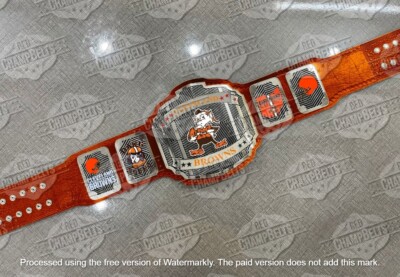 Cleveland Browns NFL Championship Belt Adult Size 2mm Brass