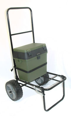 bison folding fishing seat box trolley 4 Wheel Seatbox Beach Business, Industry & Science fitting the following models BISON FOLDING FISHING SEATBOX TROLLEY