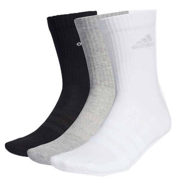 Adidas 3Er Set Paar Crew Socks Tennissocken Sport Socken Weiß Grau Schwarz 40-42-image