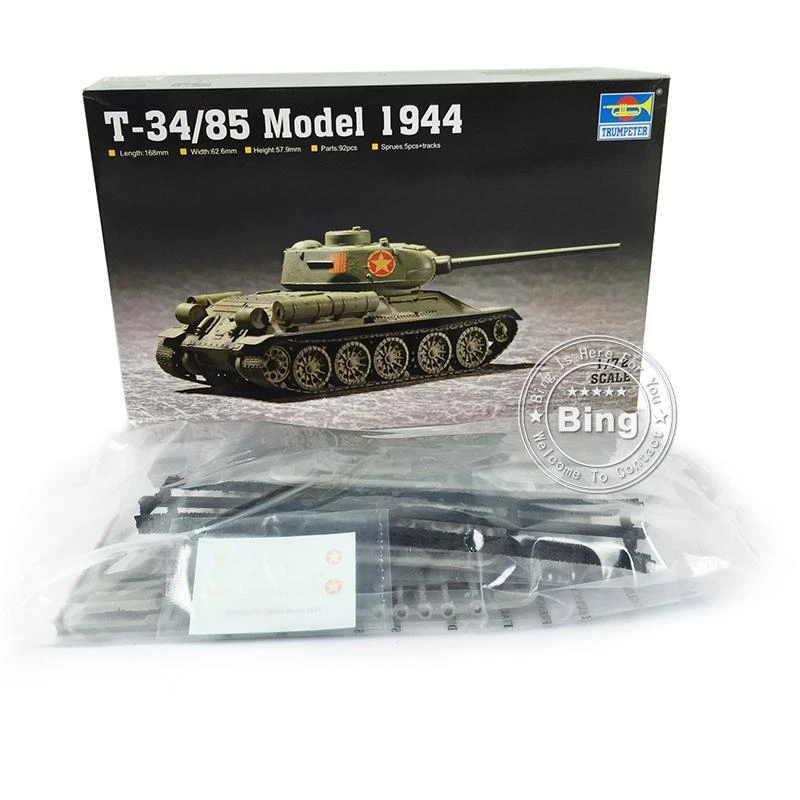 1/72 Trumpeter Plastic Soviet T-34/85 Model 1944 Tank Assembly 07207 Model - Image 4 of 4