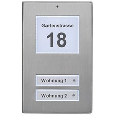 Klingel Klingeltaster AP Aufputz 2 fach 2 Familien LED beleuchtet Edelstahl m-e