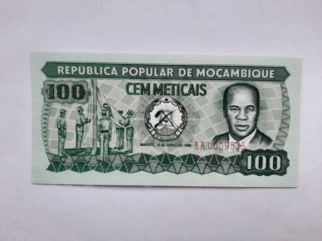 1 x 100 Meticais Mosambik / UNC / Geldschein vom 16.06.1980