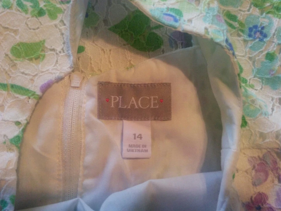 Vestido The Childrens Place - Niñas XL 14 - Estampado Floral Lavanda Foto 3 de 4