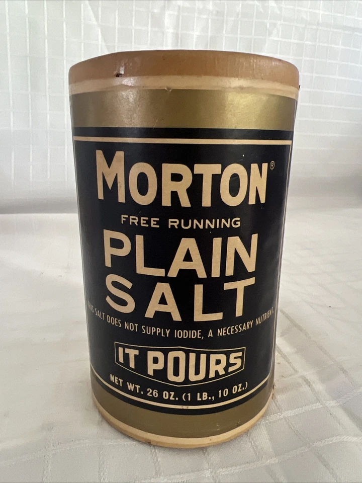 Vintage Commemorative Morton Salt Container “When it Rains it Pours” 1921 Sealed - Image 3 of 4