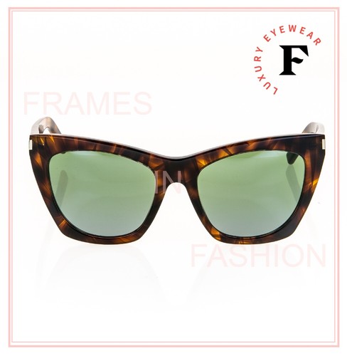 SAINT LAURENT KATE YSL SL214 015 Havana Green Unisex Cat eye Logo Sunglasses 214 - Picture 9 of 10