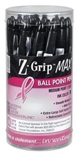 Zebra Z-Grip MAX BOLD Retractable Ballpoint Pen, 1.2mm, Black with Pink Ribbon,