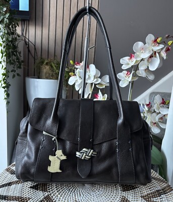 Handtasche Radley dunkelbraun grün Leder Schultertasche