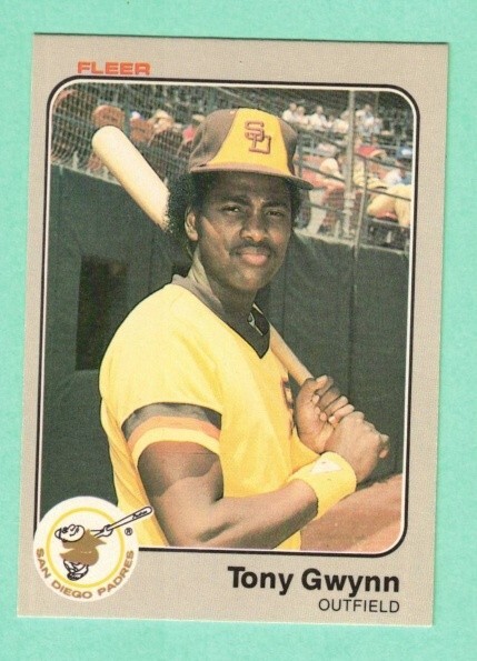 (1) TONY GWYNN 1983 FLEER # 360 PADRES ROOKIE NM+ CARD (L7379)