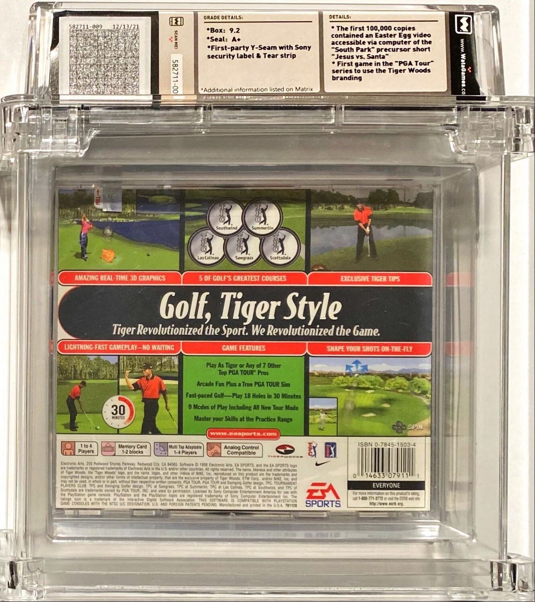 その他 TIGER WOODS 99 PGA TOUR GOLF Tiger Woods 99 PGA Tour Playstation WATA 9.2 A+ Sealed South