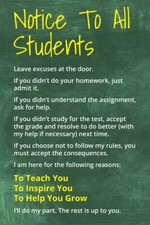 Notice To All Students, motivational classroom poster