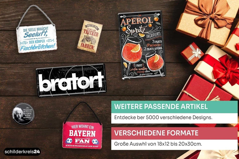 Schilderkreis24 - Blechschild  “Geld allein macht nicht Glücklich..Fischbrötchen - Bild 4 von 4