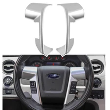 Sliver Steering Wheel Moulding Trim Cover For Ford Raptor F150 Raptor 09-14 Pair