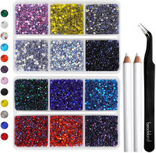 Hotfix Rhinestones Mixed 12 Colors, SS6 Rhinestones for Crafts Clothes, Hotfix C