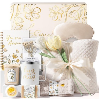 Mothers Day Birthday Gifts for Women Self Care Package, Get Well Queen, Beige 